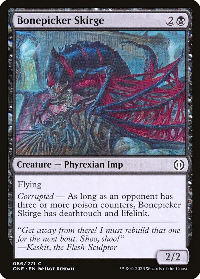 2023 Phyrexia: All Will Be One Bonepicker Skirge [Foil] common #86 common card image