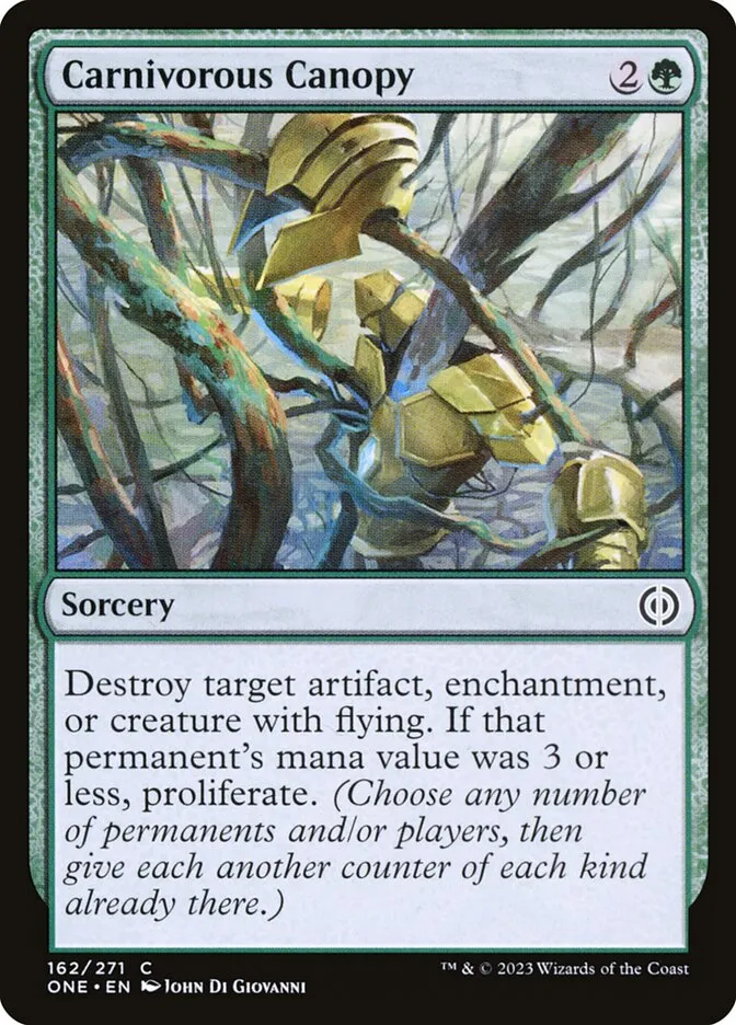 2023 Phyrexia: All Will Be One Carnivorous Canopy common #162 common card image