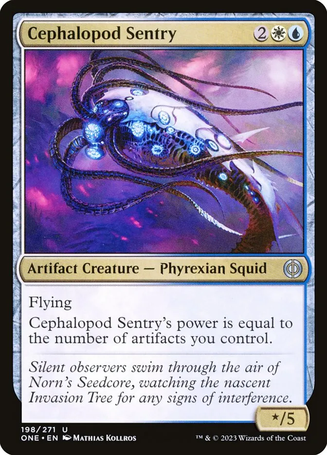2023 Phyrexia: All Will Be One Cephalopod Sentry #198 uncommon card image