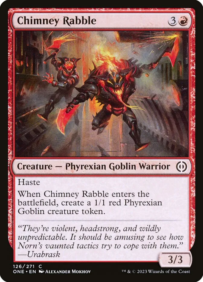 2023 Phyrexia: All Will Be One Chimney Rabble [Foil] common #126 common card image