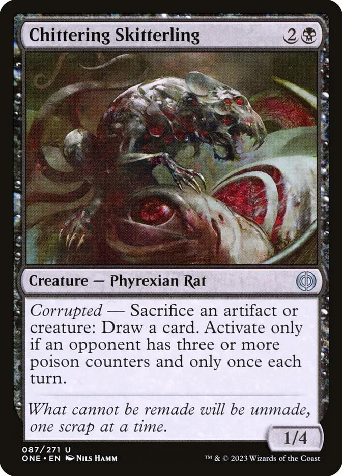 2023 Phyrexia: All Will Be One Chittering Skitterling #87 uncommon card image