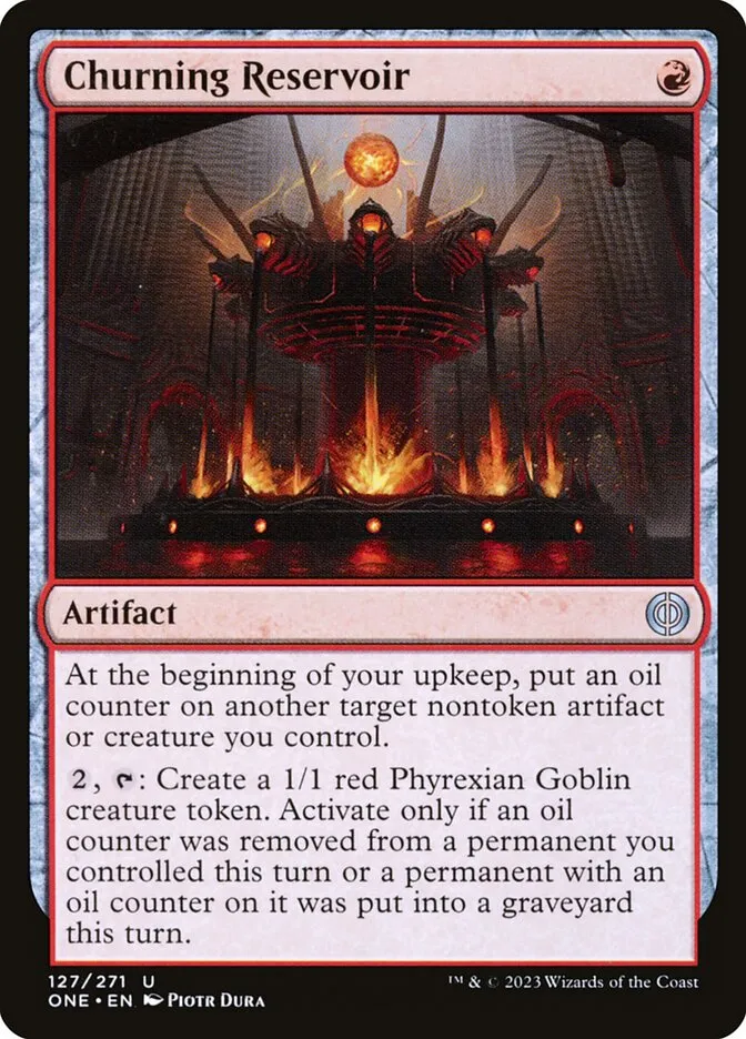 2023 Phyrexia: All Will Be One Churning Reservoir #127 uncommon card image