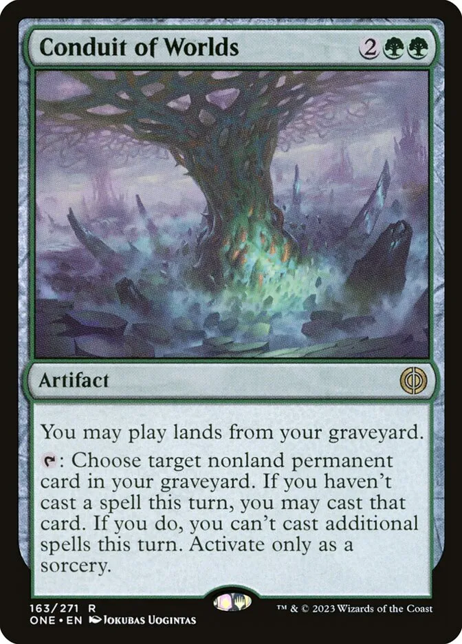 2023 Phyrexia: All Will Be One Conduit of Worlds #163 rare card image