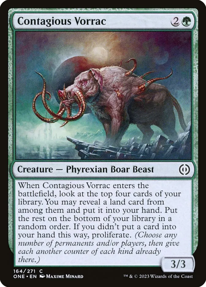 2023 Phyrexia: All Will Be One Contagious Vorrac common #164 common card image