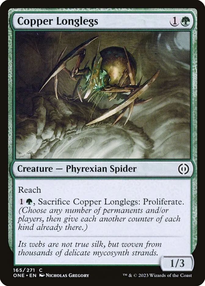 2023 Phyrexia: All Will Be One Copper Longlegs common #165 common card image