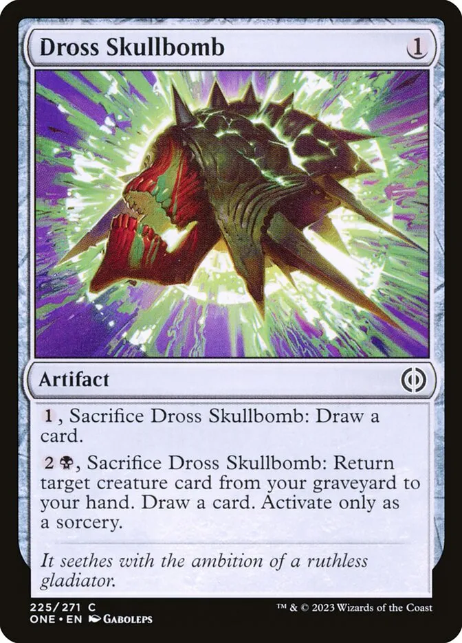 2023 Phyrexia: All Will Be One Dross Skullbomb #225 common card image