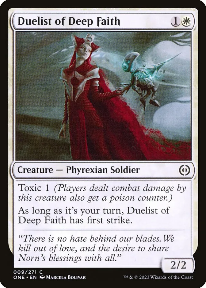 2023 Phyrexia: All Will Be One Duelist of Deep Faith common #9 common card image