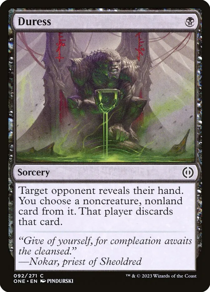 2023 Phyrexia: All Will Be One Duress common #92 common card image