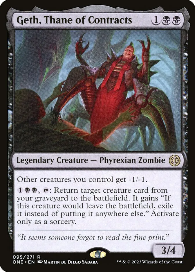 2023 Phyrexia: All Will Be One Geth, Thane of Contracts #95 rare card image
