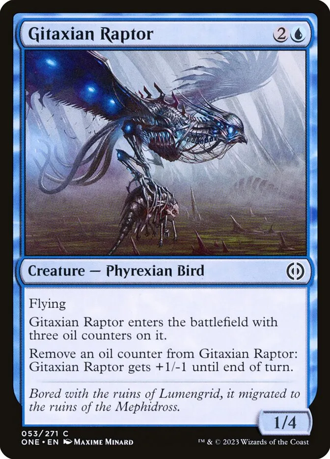 2023 Phyrexia: All Will Be One Gitaxian Raptor [Foil] common #53 common card image