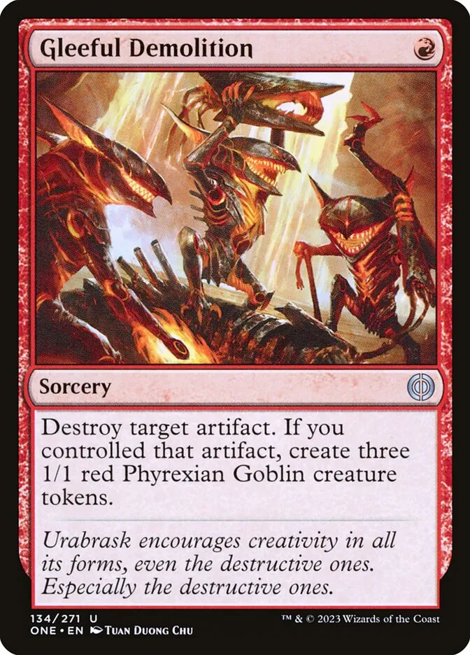 2023 Phyrexia: All Will Be One Gleeful Demolition [Foil] uncommon #134 uncommon card image
