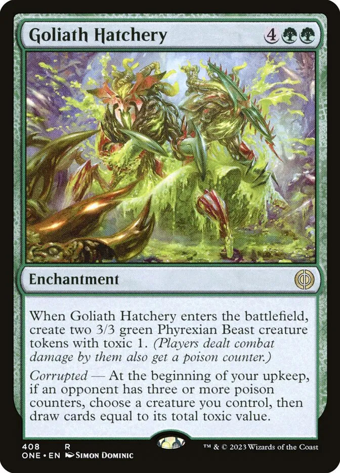 2023 Phyrexia: All Will Be One Goliath Hatchery [Jumpstart] rare #408 rare card image