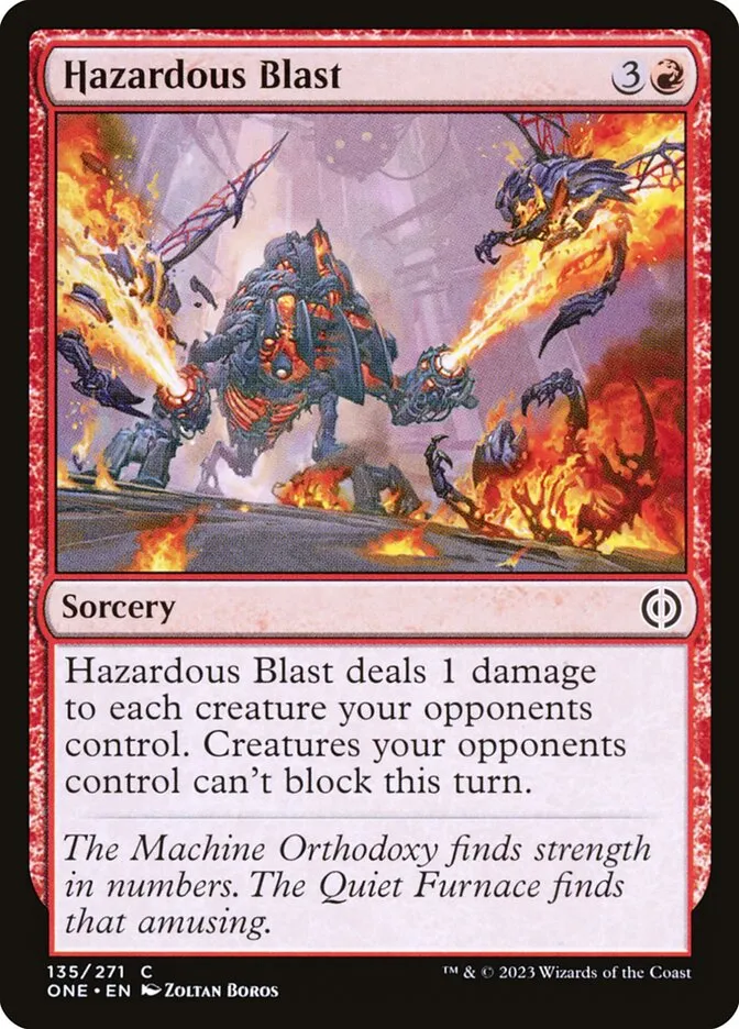 2023 Phyrexia: All Will Be One Hazardous Blast common #135 common card image