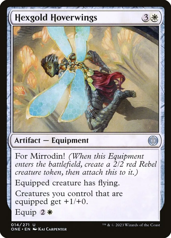2023 Phyrexia: All Will Be One Hexgold Hoverwings uncommon #14 uncommon card image