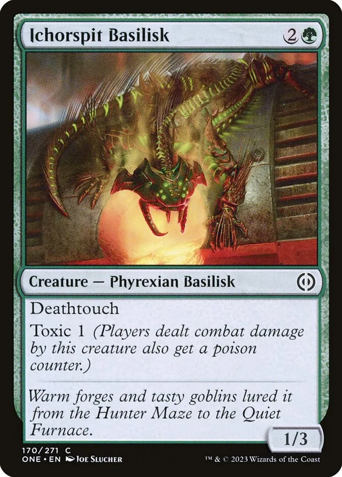 2023 Phyrexia: All Will Be One Ichorspit Basilisk common #170 common card image