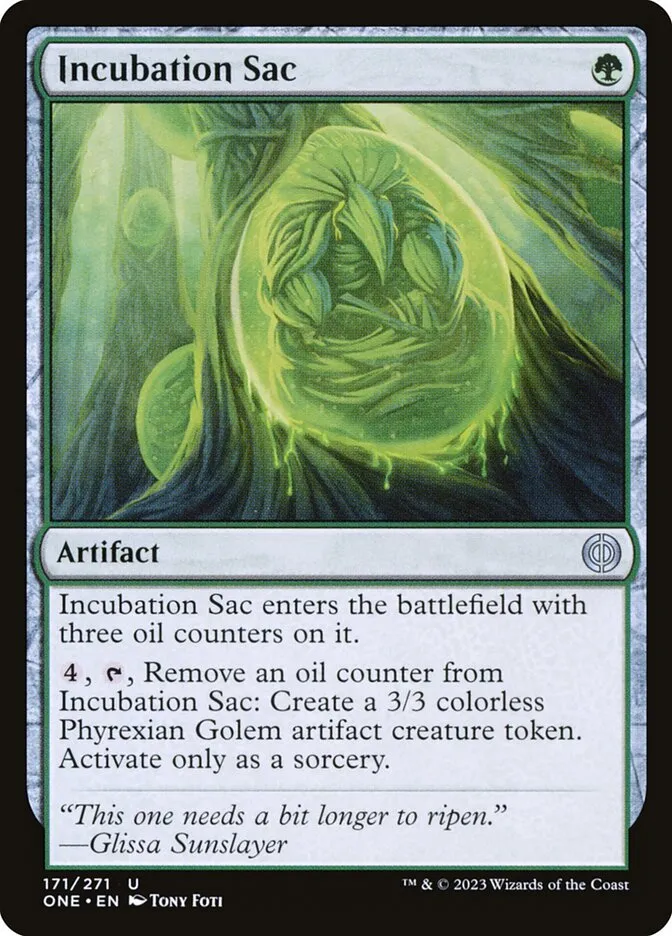 2023 Phyrexia: All Will Be One Incubation Sac #171 uncommon card image