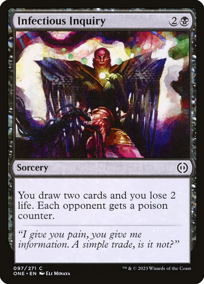 2023 Phyrexia: All Will Be One Infectious Inquiry [Foil] common #97 common card image