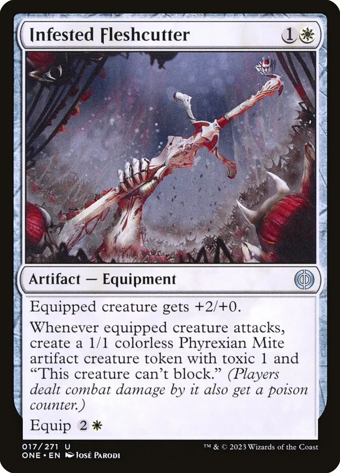 2023 Phyrexia: All Will Be One Infested Fleshcutter uncommon #17 uncommon card image