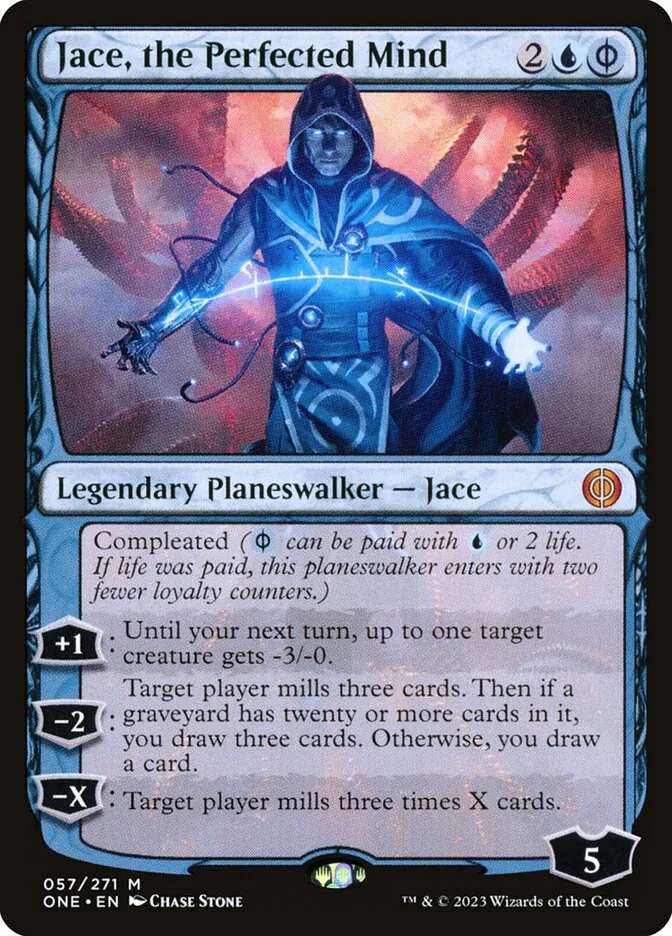 2023 Phyrexia: All Will Be One Jace, the Perfected Mind [Foil] mythic #57 mythic card image