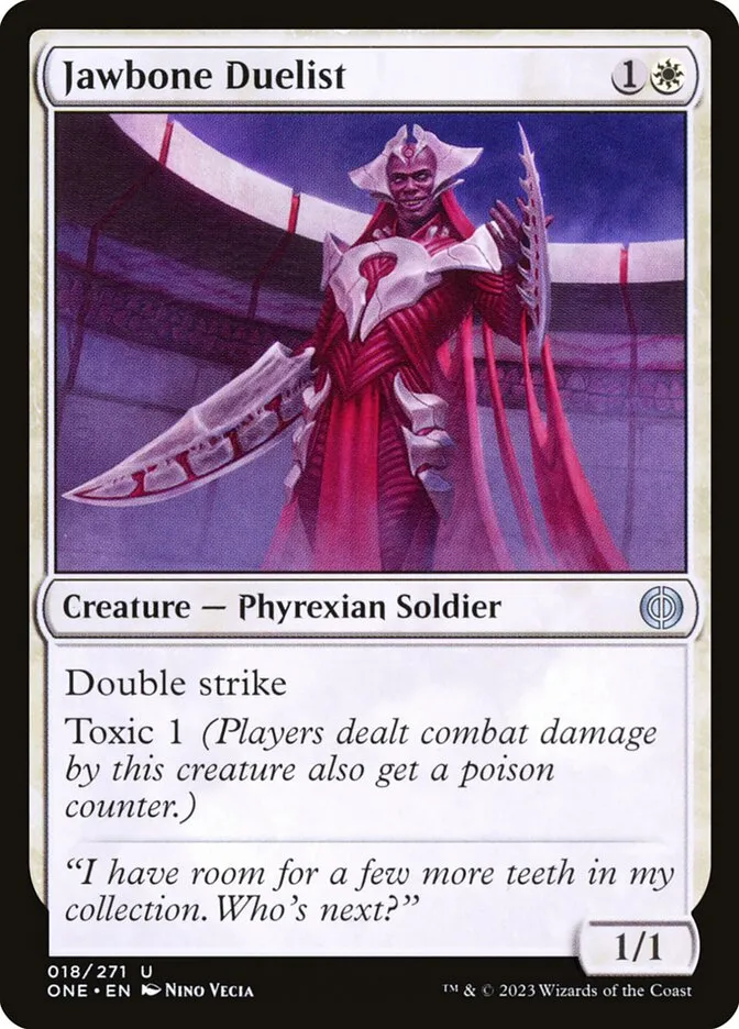 2023 Phyrexia: All Will Be One Jawbone Duelist uncommon #18 uncommon card image