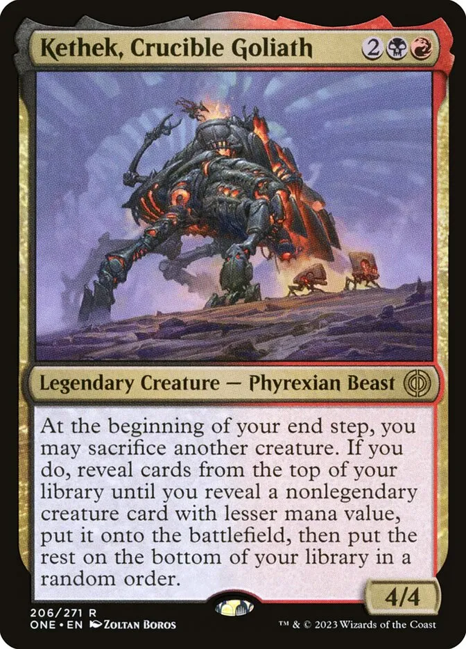 2023 Phyrexia: All Will Be One Kethek, Crucible Goliath #206 rare card image