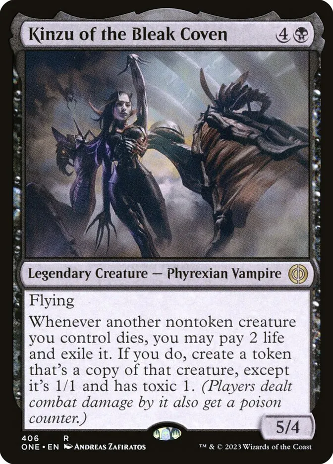 2023 Phyrexia: All Will Be One Kinzu of the Bleak Coven [Jumpstart] rare #406 rare card image