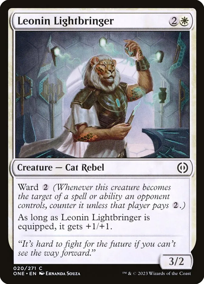 2023 Phyrexia: All Will Be One Leonin Lightbringer [Foil] common #20 common card image