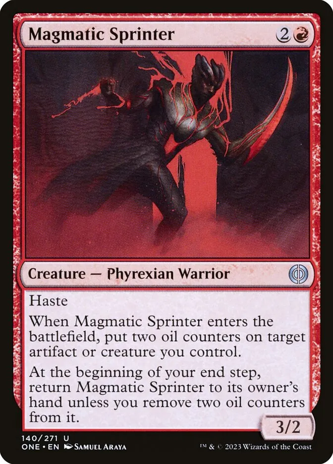 2023 Phyrexia: All Will Be One Magmatic Sprinter uncommon #140 uncommon card image