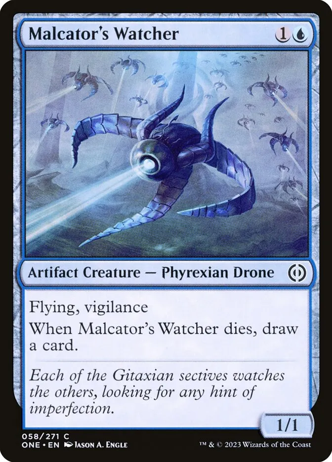 2023 Phyrexia: All Will Be One Malcator's Watcher common #58 common card image