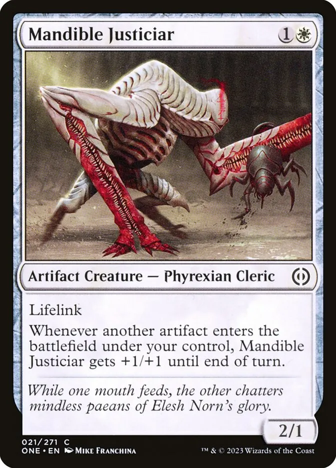 2023 Phyrexia: All Will Be One Mandible Justiciar common #21 common card image