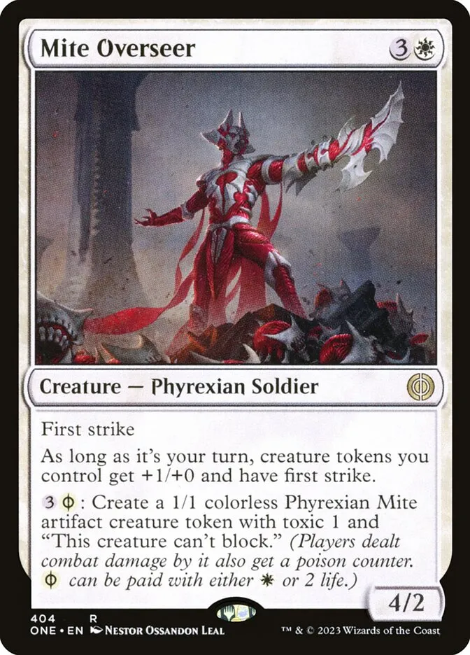 2023 Phyrexia: All Will Be One Mite Overseer [Jumpstart] rare #404 rare card image