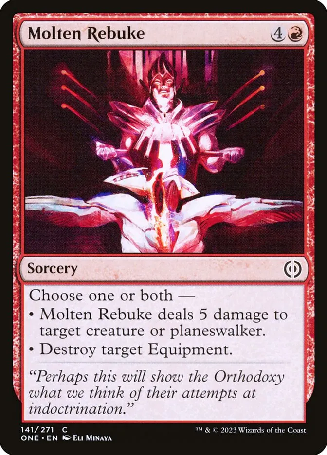 2023 Phyrexia: All Will Be One Molten Rebuke common #141 common card image
