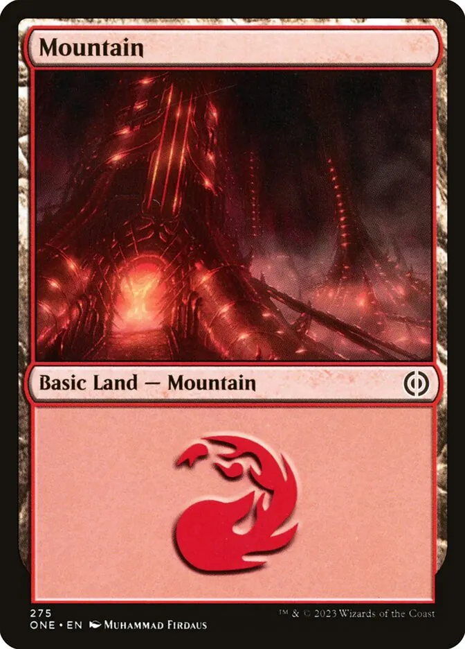 2023 Phyrexia: All Will Be One Mountain #275 common card image