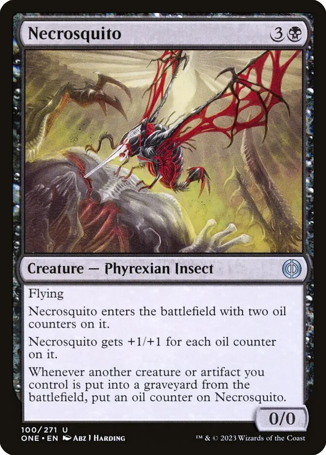2023 Phyrexia: All Will Be One Necrosquito uncommon #100 uncommon card image