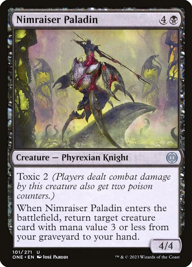2023 Phyrexia: All Will Be One Nimraiser Paladin uncommon #101 uncommon card image