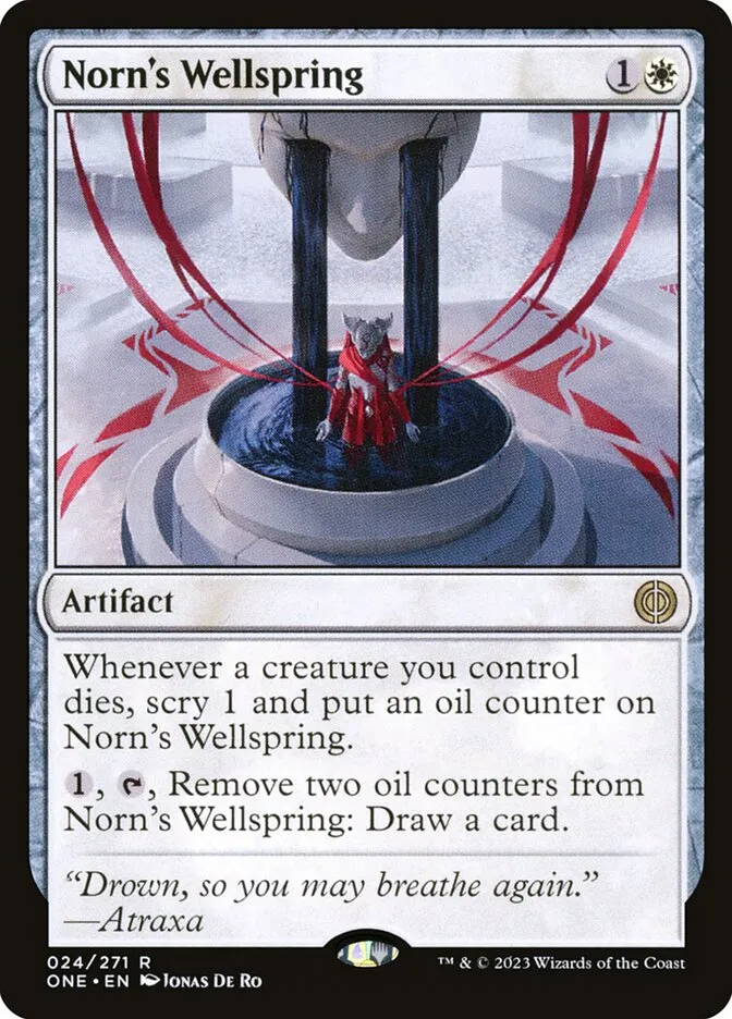 2023 Phyrexia: All Will Be One Norn's Wellspring rare #24 rare card image