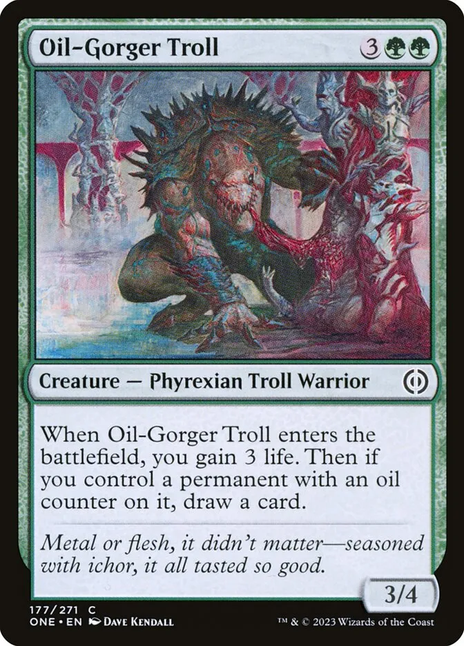 2023 Phyrexia: All Will Be One Oil-Gorger Troll #177 common card image