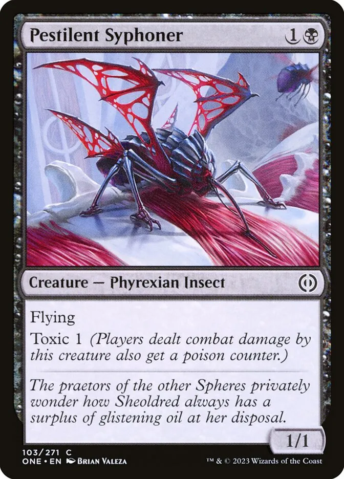 2023 Phyrexia: All Will Be One Pestilent Syphoner [Foil] common #103 common card image