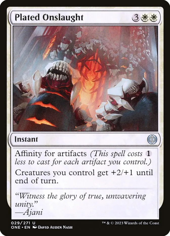 2023 Phyrexia: All Will Be One Plated Onslaught uncommon #29 uncommon card image