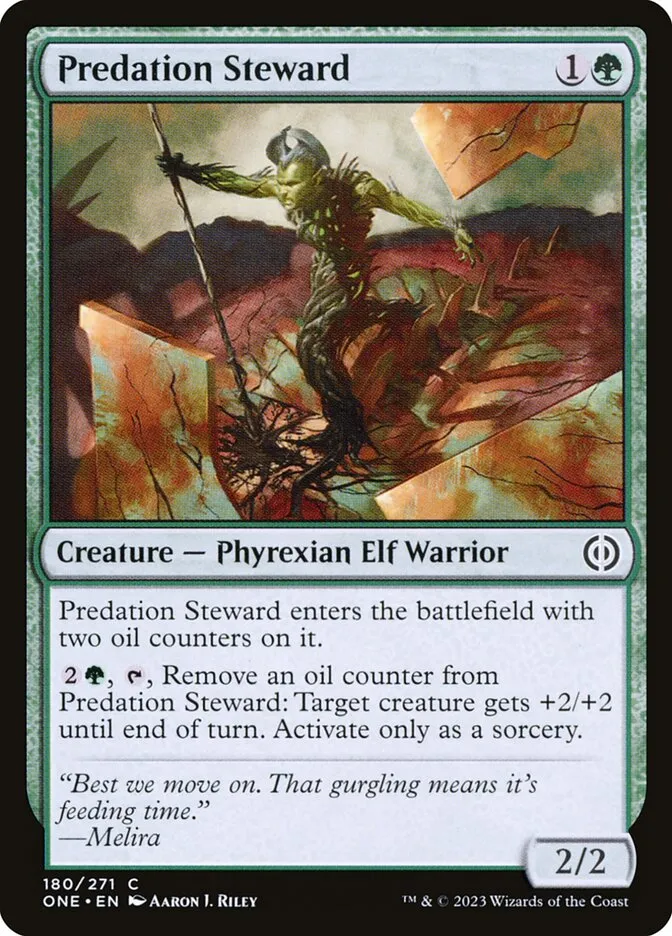 2023 Phyrexia: All Will Be One Predation Steward common #180 common card image