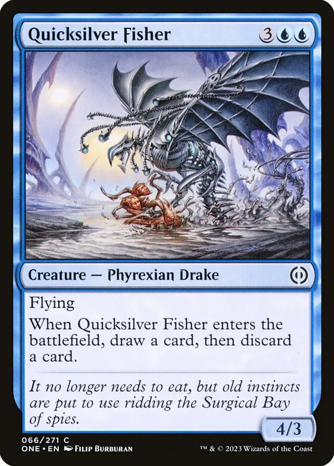 2023 Phyrexia: All Will Be One Quicksilver Fisher [Foil] common #66 common card image