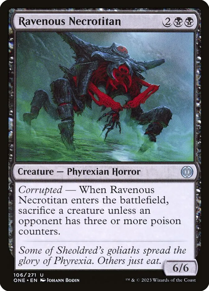 2023 Phyrexia: All Will Be One Ravenous Necrotitan #106 uncommon card image