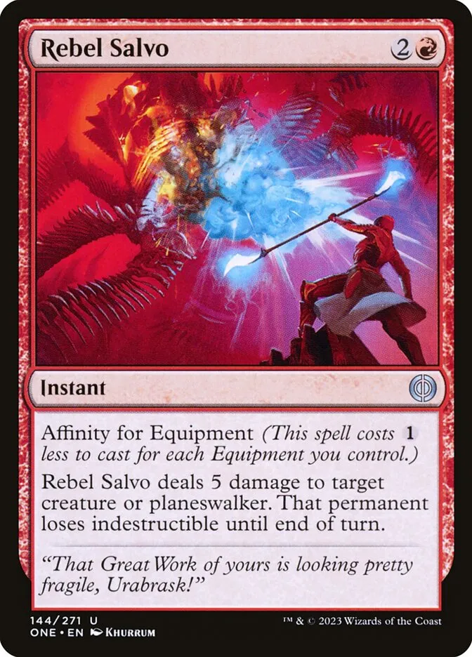 2023 Phyrexia: All Will Be One Rebel Salvo #144 uncommon card image