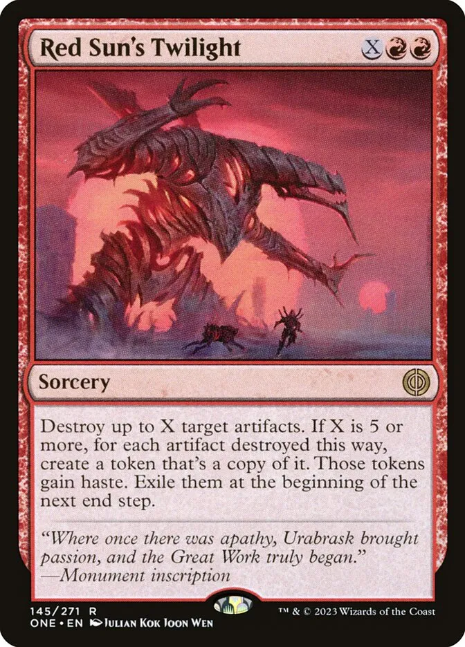 2023 Phyrexia: All Will Be One Red Sun's Twilight #145 rare card image