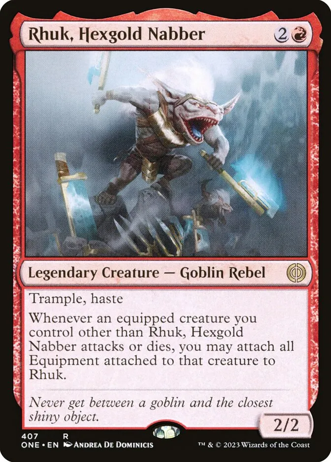 2023 Phyrexia: All Will Be One Rhuk, Hexgold Nabber [Jumpstart] rare #407 rare card image