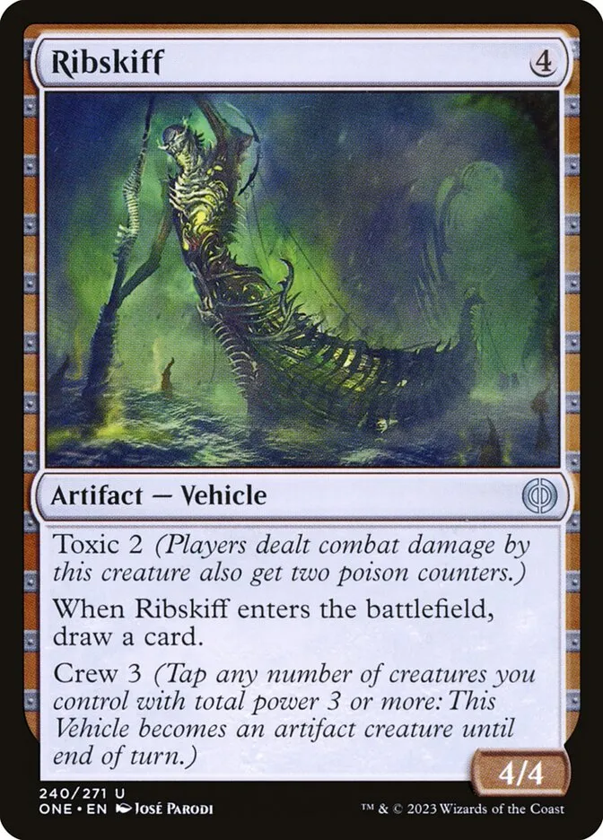 2023 Phyrexia: All Will Be One Ribskiff #240 uncommon card image