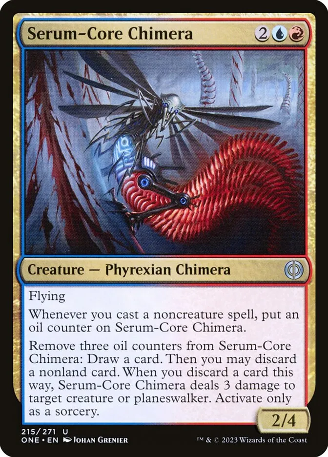 2023 Phyrexia: All Will Be One Serum-Core Chimera #215 uncommon card image