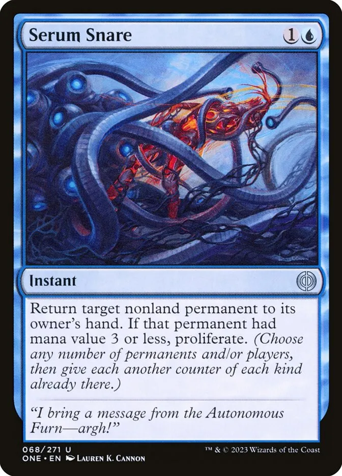 2023 Phyrexia: All Will Be One Serum Snare [Foil] uncommon #68 uncommon card image