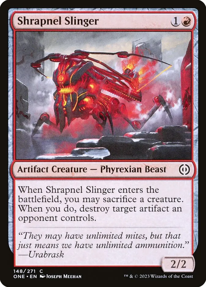 2023 Phyrexia: All Will Be One Shrapnel Slinger common #148 common card image