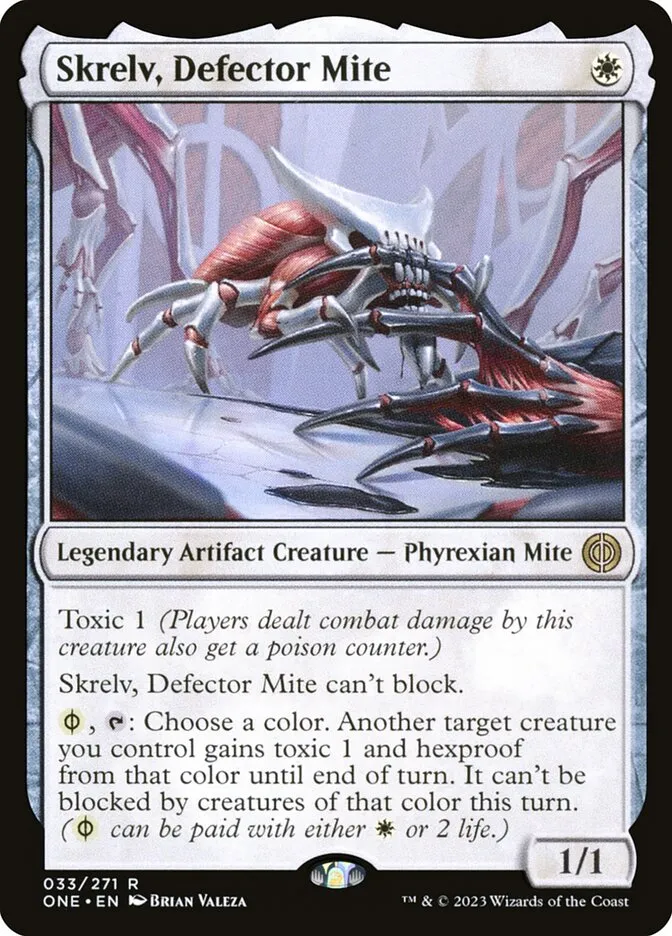 2023 Phyrexia: All Will Be One Skrelv, Defector Mite rare #33 rare card image